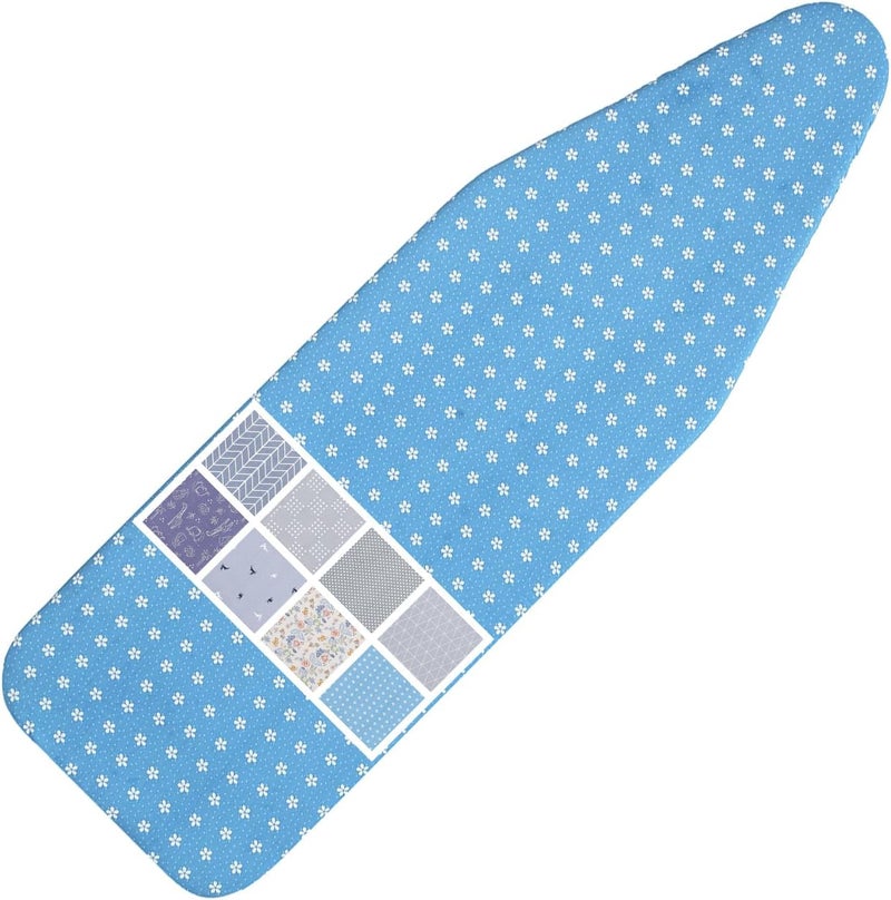 LCLW Ironing Board Cover and Pad Standard Size 15 x 54,3 Pairs of Hook and Loop Fastener Straps,Elastic Edges,Cotton Iron Board Cover with Scorch Resistant Thick Padding (Pattern D) - Image 1